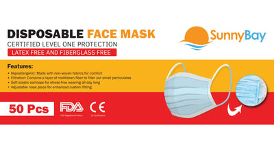 Disposable Face Masks, Level One Protection-SunnyBay
