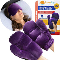 Dry Eye Therapy Eye Mask and Hand Warmers, Reusable Microwavable Odorless Heat Therapy, Purple