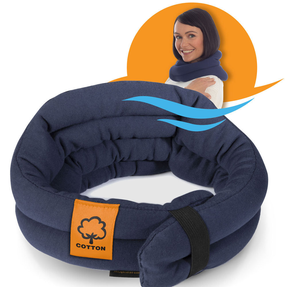 Cotton Hands-free Microwavable Neck Heating Wrap, Blue