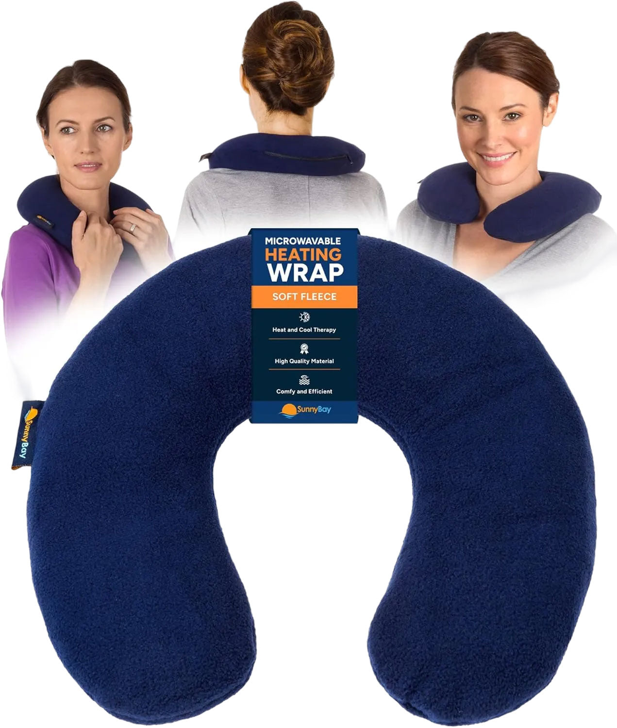 sunnybay heat therapy neck wrap microwavable washable reusable flax seeds filling