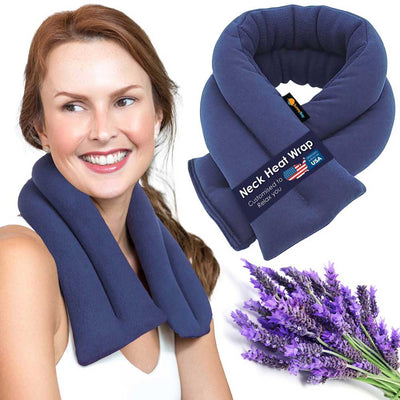 Lavender Microwavable Neck Heating Wrap aroma heated neck pillow Flax blue