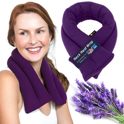 Lavender Microwavable Neck Heating Wrap aroma heated neck pillow Flax purple