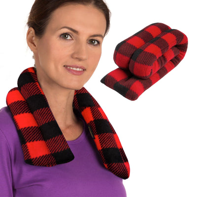 Lavender-scented Microwavable Neck Heating Wrap with Flax Seeds, 26"x5", Buffalo-SunnyBay