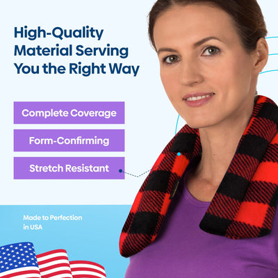 Lavender-scented Microwavable Neck Heating Wrap with Flax Seeds, 26"x5", Buffalo-SunnyBay