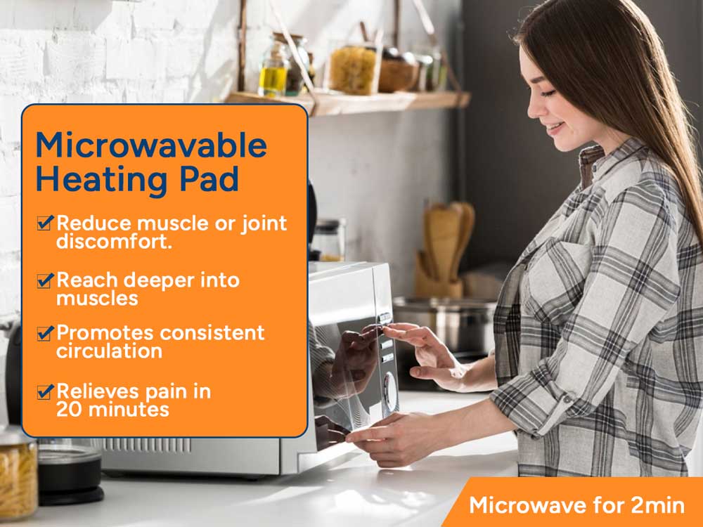 Microwavable Lower Back Heating Wrap With Straps Made of Cotton