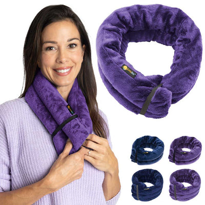 Microwavable Heat Wrap heated neck wrap for neck pain relief, purple