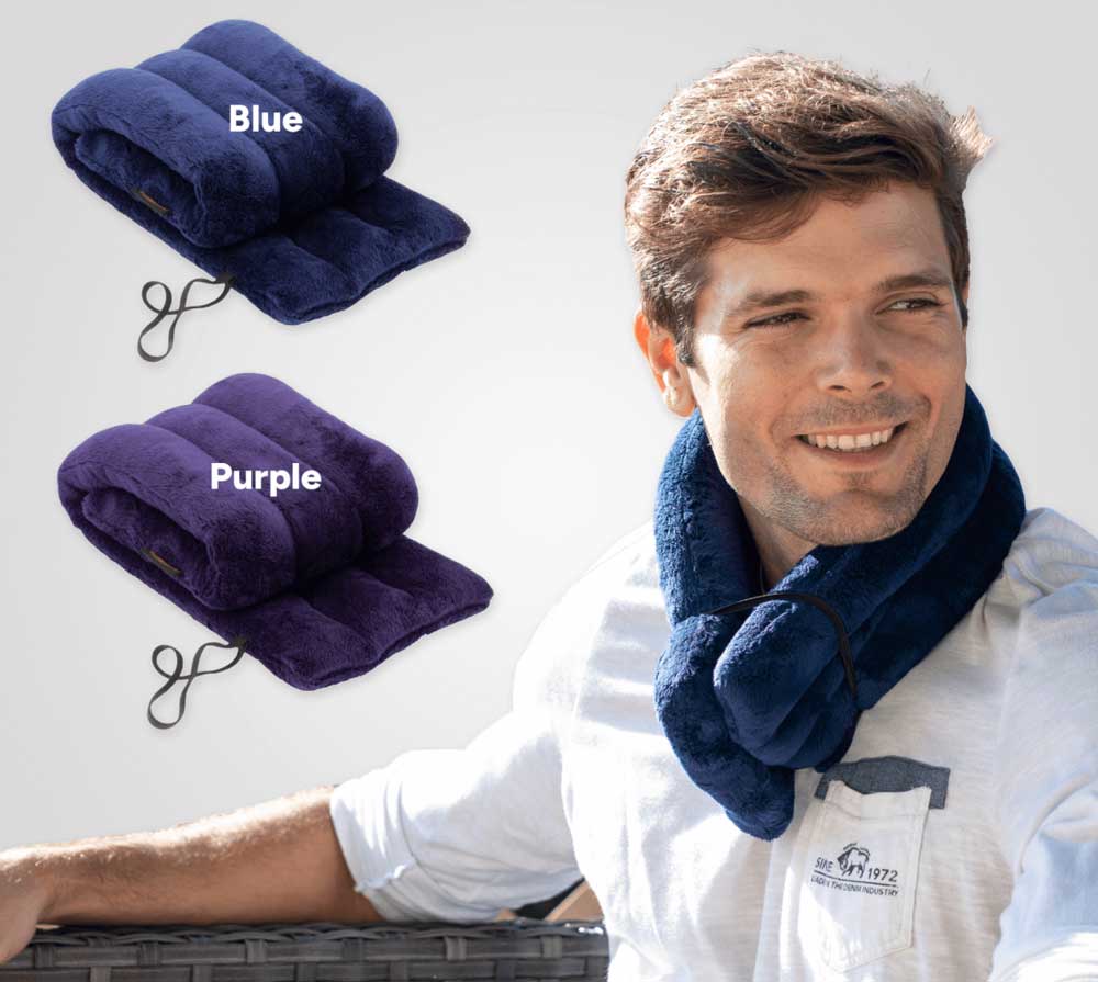 microwavable neck wrap with elastic band for hands-free usages pain relief