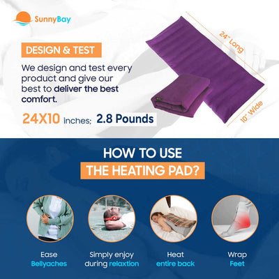 SunnyBay Microwavable Heating Pad Washable flax seeds moist heat back pain relief